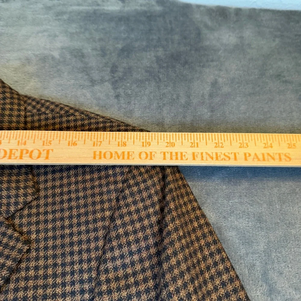 Bill Blass Classics Blazer Mens 43 Short Brown Wool Houndstooth Two Button